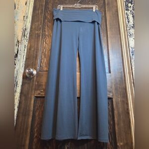 NWT Synergy Organic Clothing Steel Blue/Gray Wide-Leg Foldover Pants Sz XXL